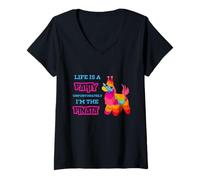 Femme La vie est une fête, malheureusement je suis la Pinata T-Shirt avec Col en V