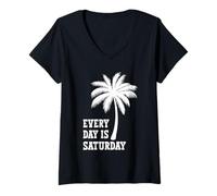Femme La Vie est Vraiment Belle, Tous Les Jours C'est Le Samedi, l'été, la Plage T-Shirt avec Col en V
