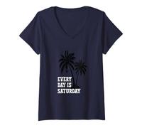 Femme La Vie est Vraiment Belle, Tous Les Jours C'est Le Samedi, l'été, la Plage T-Shirt avec Col en V