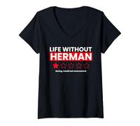 Femme La Vie sans Hermann Boring ne recommanderait Pas Funny Review T-Shirt avec Col en V
