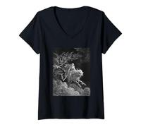 Femme La Vision de la Mort de Gustave Dore (1868) T-Shirt avec Col en V