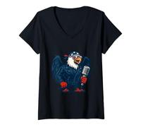 Femme La Voix de la liberté, l'aigle de la Force et de la fierté T-Shirt avec Col en V