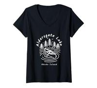 Femme Lac Aldersgate, Rhode Island T-Shirt avec Col en V