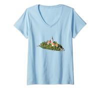Femme Lac Bled Slovénie Île Blejski otok Bled T-Shirt avec Col en V
