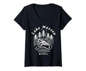 Femme Lac Masson au Québec T-Shirt avec Col en V