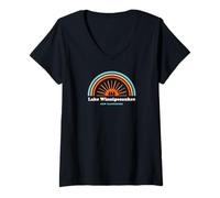 Femme Lac Winnipesaukee, New Hampshire T-Shirt avec Col en V