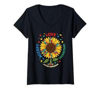 Femme L'acceptation de l'Autisme accepte l'amour Comprendre la Sensibilisation à l'Autisme T-Shirt avec Col en V