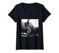 Femme L'acteur Steve McQueen filmant The War Lover 1961 T-Shirt avec Col en V