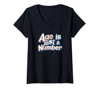 Femme L'âge est Juste Un Nombre. Citation Amusante T-Shirt avec Col en V