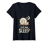 Femme Laisse-Moi Dormir, Escargot T-Shirt avec Col en V