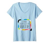 Femme Laisse-moi être parfaitement queer T-Shirt avec Col en V