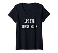 Femme Laissez Entrer Le Soleil T-Shirt avec Col en V