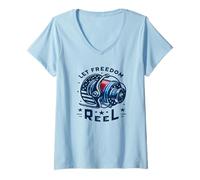 Femme Laissez la liberté s'exprimer T-Shirt avec Col en V