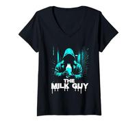 Femme Laitier The Milk Guy T-Shirt avec Col en V