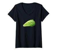 Femme Laitue romaine T-Shirt avec Col en V