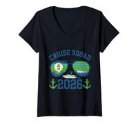 Femme Lake Waconia Squad Floride Vacation Voyage Vacances 2026 T-Shirt avec Col en V