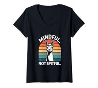 Femme Lama conscient et Non malicieux T-Shirt avec Col en V