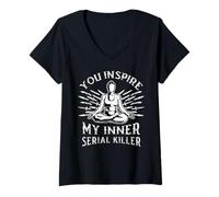Femme L'amant de True Crime Inspire Le Tueur en série intérieur T-Shirt avec Col en V