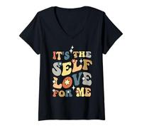 Femme l'amour de soi pour Moi Inspire Confiance en soi | Self Care Days Lovers T-Shirt avec Col en V