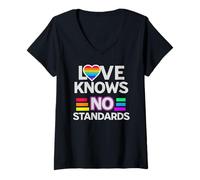 Femme l'amour ne connaît Pas de Standards Arc-en-Ciel T-Shirt avec Col en V