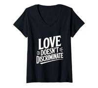 Femme l'amour ne Fait Pas de Discrimination, égalité, Message de fierté T-Shirt avec Col en V