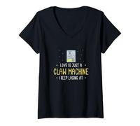 Femme L'amour n'est qu'une machine à griffes que je n'arrête pas de perdre chez Skill Crane Fan T-Shirt avec Col en V