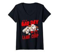 Femme Lamp It's Bad Day to Be A Lamb Chop Dicton pour Hommes et Femmes T-Shirt avec Col en V