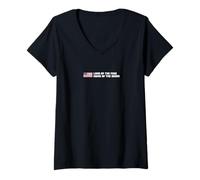 Femme Land of the Free Home of the Brave - USA 4 JUILLET T-Shirt avec Col en V