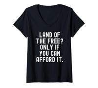 Femme Land of The Free Only If You Can Compord It Bold T-Shirt avec Col en V