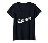 Femme Landwirtin Bäuerin Traktor T-Shirt avec Col en V
