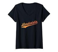 Femme Landwirtin Bäuerin Traktor T-Shirt avec Col en V
