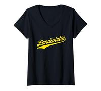 Femme Landwirtin Bäuerin Traktor T-Shirt avec Col en V