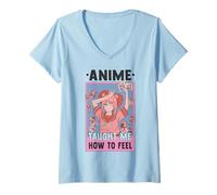 Femme L'anime motivationnel Otaku Anime m'a appris Comment me Sentir T-Shirt avec Col en V