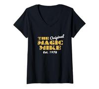 Femme l'anniversaire Original de Magic Mike 1978 T-Shirt avec Col en V