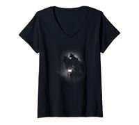 Femme Lanterne de Cowboy Sombre et Occidental avec Cheval T-Shirt avec Col en V