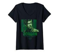 Femme Lanterns Hal Jordan Big Name T-Shirt avec Col en V