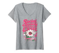 Femme L'anxiété Sociale n'existe Pas T-Shirt avec Col en V