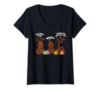 Femme Lapin de Pâques Chocolat Where Did You Guys Go Funny Rabbit T-Shirt avec Col en V