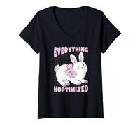 Femme Lapin de Pâques Tout Hoptimized Cute Spring Holiday T-Shirt avec Col en V