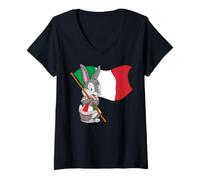 Femme Lapin d'Italie T-Shirt avec Col en V