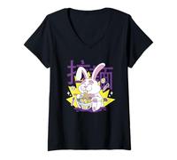 Femme Lapin, Lapin, Lapin Japon Oeuvre T-Shirt avec Col en V