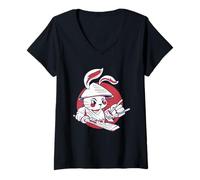 Femme Lapin, Lapin, Lapin Japon Oeuvre T-Shirt avec Col en V