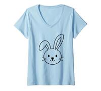 Femme Lapin Mignon - Peut-être Le Lapin de Pâques ? T-Shirt avec Col en V
