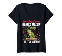 Femme L'ara de Hahn, Maman, Amoureuse des Oiseaux, la Folle Lady Hahn's Ara T-Shirt avec Col en V