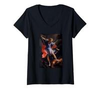 Femme L'archange Michael vaincre Satan par Guido Reni (1635) T-Shirt avec Col en V