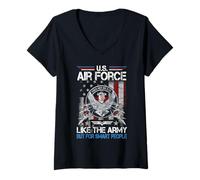 Femme L'armée de l'air américaine Aime l'armée mais pour Les Gens intelligents T-Shirt avec Col en V
