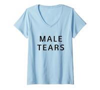 Femme Larmes mâles T-Shirt avec Col en V