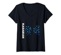 Femme Larmes officielles de Kasabian T-Shirt avec Col en V