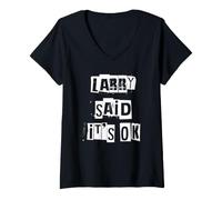 Femme Larry a Dit Que c'était Bon T-Shirt avec Col en V