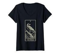 Femme L'art mondial du tarot - Raven Cosmic Unity Design V3 T-Shirt avec Col en V